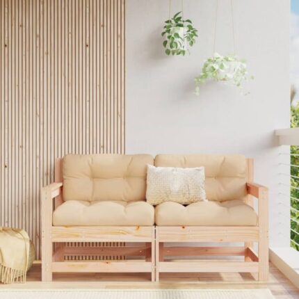 Chaises de jardin avec coussins lot de 2 bois de pin massif vidaXL