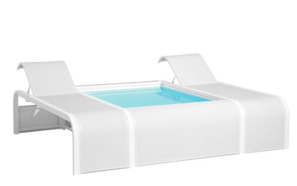 Piscine hors-sol, acier GRE, rectangulaire x L.2.19 x l.2.82 x H.0.6 m