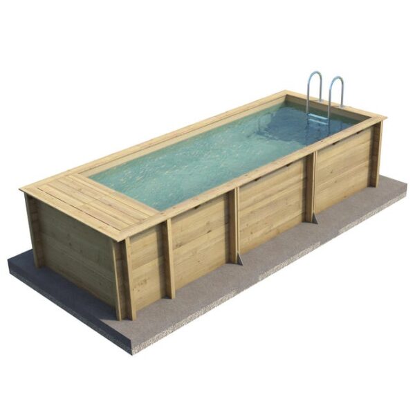 Piscine hors-sol, bois Pool'n box BWT MYPOOL, rectangulaire x L.6.1 x l.2.37 x H