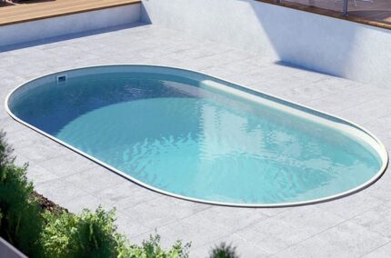 Piscine en acier enterrée ovale SKYSAND Comfort 800 h. 120 cm - KIT DELUXE