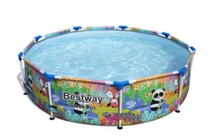 Piscine hors-sol STEEL PRO BESTWAY, Diam.2,74 m x H. 0,66 m, motifs colorés