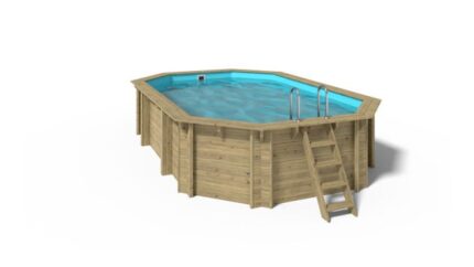 Piscine de jardin en bois - 5,86x3,86 x H.1,32m - avec filtration - BAS7147OSP - ALTANKA