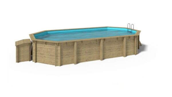 Piscine de jardin en bois - 8,57x4,57 x H.1,45 m - avec filtration et coffre de filtration - BAS750OSP+SZA6 - ALTANKA
