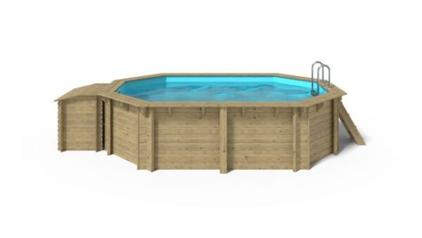 Piscine de jardin en bois - 4,87x3,34 x H.1,18 m - avec filtration et coffre de filtration - BAS744OSP+SZA7 - ALTANKA