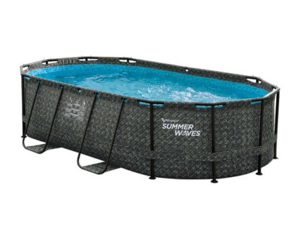 Piscine tubulaire Active Frame Pool effet Chevron ovale 4,24 x 2,50 x 1,00 m - Summer Waves