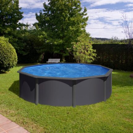 Piscine hors-sol, acier GRE, rond Diam.3.7 x L.3.5 x l.3.5 x H.1.2 m