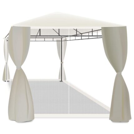 Beusi - gazebo de jardin en fer 3x2 mt avec couverture en toile polyester 4 rideaux latéraux 4 moustiquaires
