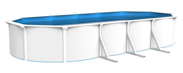 Piscine hors sol en acier blanc ACQUAMARINA 6,10x3,60x1,20m