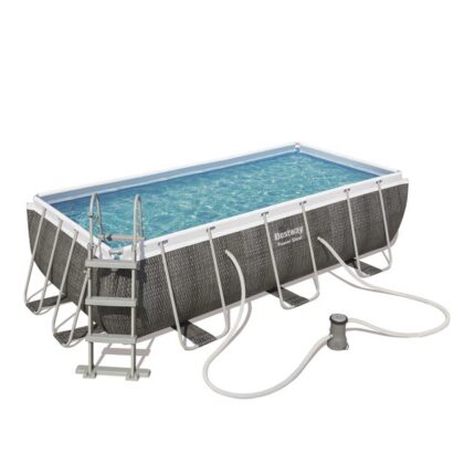 Piscine Tubulaire Rectangulaire Bestway Power Steel 4,04 X 2,01 X 1,00 Aspect Résine -