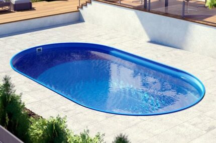 Piscine enterrée en kit en acier ovale SKYBLUE Comfort 600 - h. 150 cm