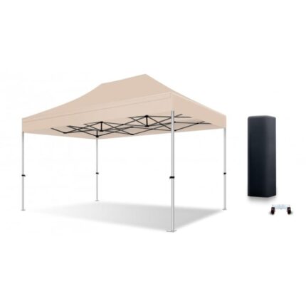 XPtent Tente Pliante, Barnum, Tonnelle Professionnelle 3X4,5 Structure en Aluminium 45mm Toit 380g/m² Beige