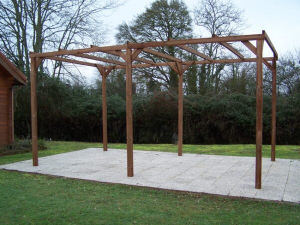 Pergola en bois THT HABRITA TH 3050, couleur marron, 14.8 m², 296x500 cm