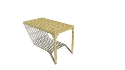 Pergola bois • 2m x 4m • adossée • sens largeur • platelage bois • livraison comprise