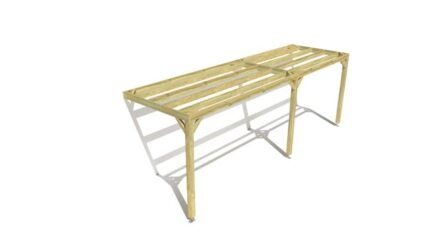 Pergola bois • 7m x 2m • adossée • sens largeur • livraison comprise
