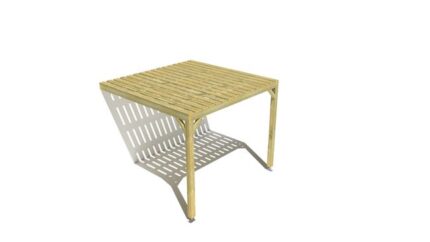 Pergola bois • 3m x 3m • adossée • sens largeur • platelage bois • livraison comprise