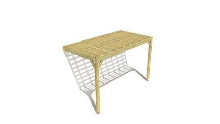 Pergola bois • 4m x 2m • adossée • sens profondeur • lattage bois • livraison comprise