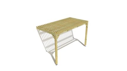 Pergola bois • 4m x 2m • adossée • sens largeur • lattage bois • livraison comprise