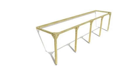 Pergola bois • 10m x 2m • adossée • sens sans • livraison comprise