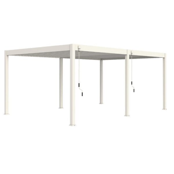 Pergola bioclimatique autoportante blanc - 400 x 600 x H. 258 cm