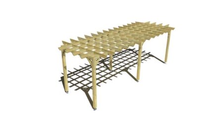 Pergola bois • 7m x 2m • indépendante • style retro • livraison comprise