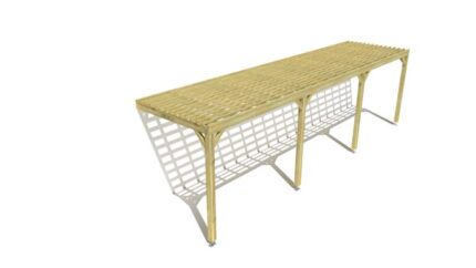 Pergola bois • 9m x 2m • adossée • sens profondeur • lattage bois • livraison comprise