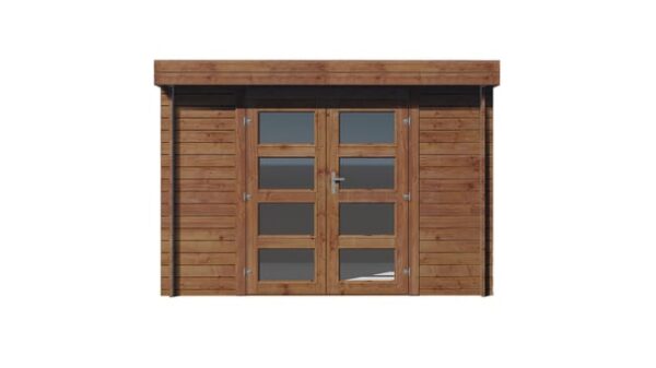 Abri de jardin en bois traité, ep 28 mm, surface utile 7.5m², INT024/INEKSA