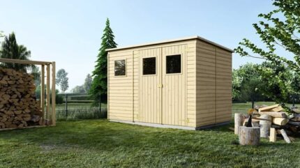 Abri de jardin en bois 4,86 m2 - 2,70x1,80 m - Couleur: naturel - DOM421 - ALTANKA
