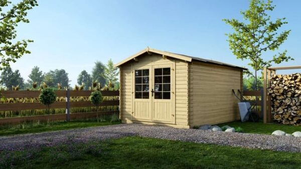 Abri de jardin en bois - 12m2 - 3x4m - Ep. 28mm - Couleur: naturel - DOM430 - ALTANKA