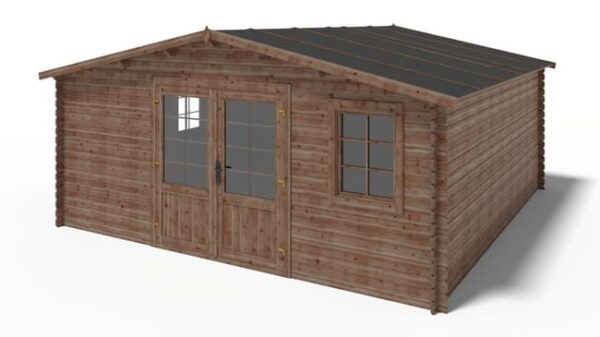 Abri de jardin en bois - 25m2 - 5x5m - Traité - Ep. 28mm - Couleur: marron - DOM596 - ALTANKA