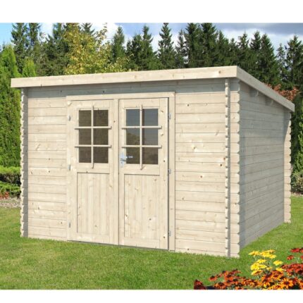 Abri de jardin en bois mono pente de 7,40m² (2m98x2m48)