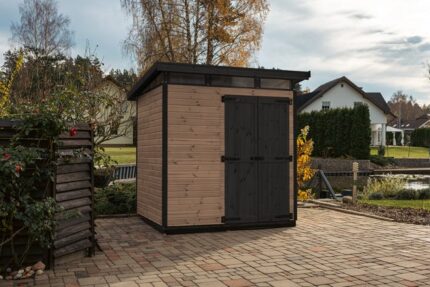 Upyard Abri de Jardin Strongbox L - Robuste Cabane à Outils en Bois, 203x163 cm, Marron