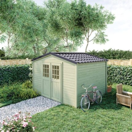 Abri de jardin bois CERLAND Madeira shelty9+ Ep.28 mm, 9.2 m²