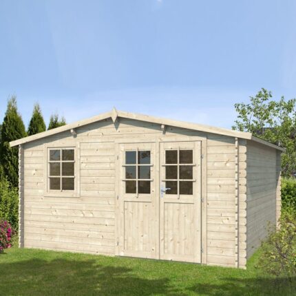 Abri de jardin en bois double pente Visby 4 x 3 m Eden Partenaire Jardin