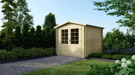 Abri de jardin en bois - 6,25m2 - 2,50x2,50m - Ep. 28mm - Couleur: naturel - DOM521 - ALTANKA