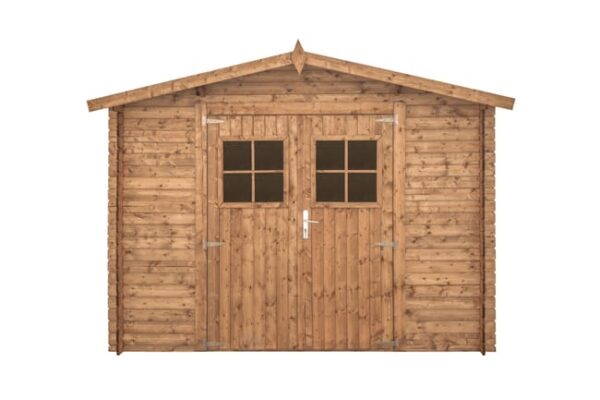 Abri de jardin en bois traité, ep 19mm, surface utile 7.62m² INT044 / INEKSA