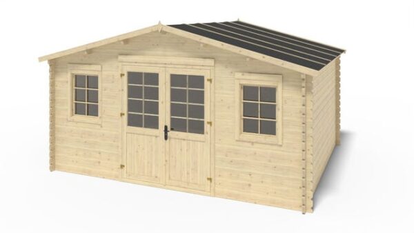 Abri de jardin en bois - 20m2 - 5x4m - Ep. 40mm - Couleur: naturel - DOM598 - ALTANKA