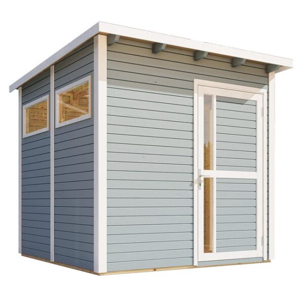 Abri de jardin bois BERTILO Pent2 gris Ep.19 mm, 5.28 m²