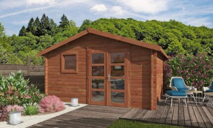 Abri de jardin TOUSCHALETS AUBAGNE 15 bois traité autoclave 390x390cm ép 44mm