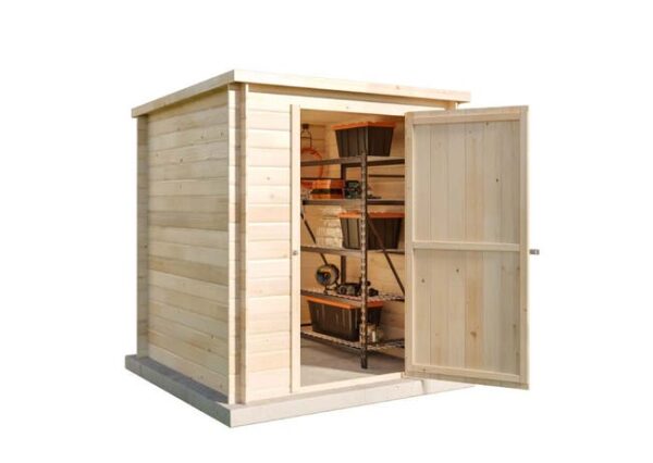 Cabane à outils Svendborg Alpholz, 2.4x2.4m dim. ext. (cas échéant incl. débord de toit) naturel, épaisseur paroi : 19mm, 5,8m² totale