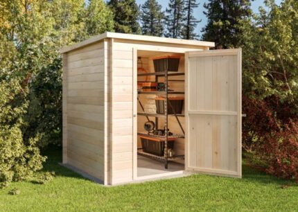 Cabane à outils Svendborg Alpholz, 1.8x1.8m dim. ext. (cas échéant incl. débord de toit) naturel, épaisseur paroi : 19mm, totale
