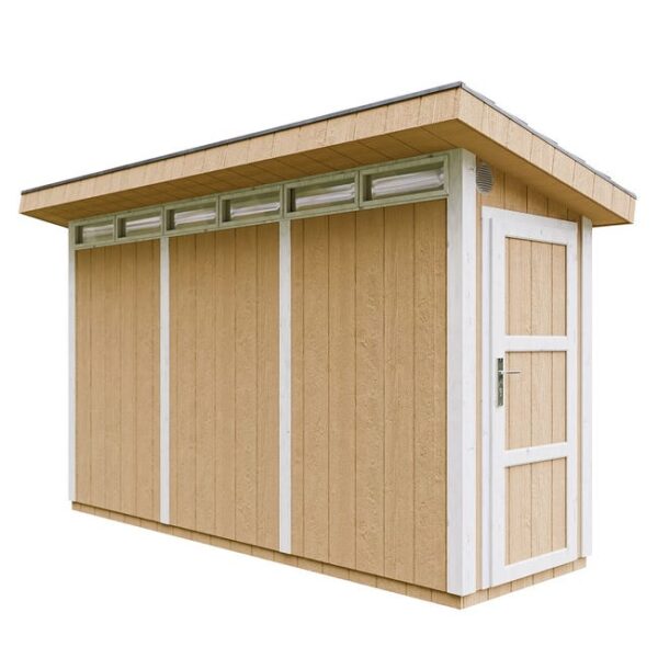 Abri de jardin à base de bois en panneaux LP SmartSide 4 m² - Abri de jardin avec sol et tuiles bitumineuses L161xL412xH239 cm - Timbela M902