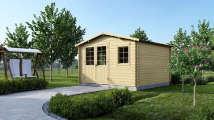 Abri de jardin en bois - 16m2 - 4x4m - Ep. 40mm - Couleur: naturel - DOM611 - ALTANKA