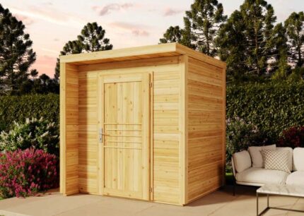 Abri de jardin Bratek 19 Alpholz, 2x2m dim. ext. (cas échéant incl. débord de toit) naturel, épaisseur paroi : 19mm, 4,1m² totale
