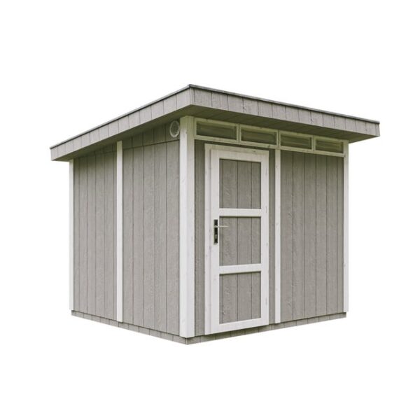 Abri de jardin à base de bois en panneaux LP SmartSide 6 m² - avec sol et tuiles bitumineuses L294xL279xH237 cm - Timbela M903 - Tundra grey