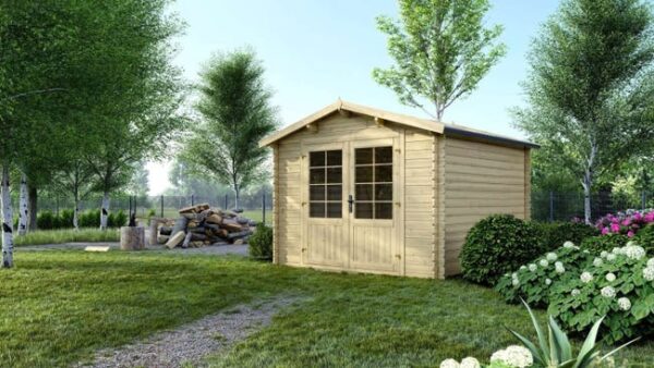 Abri de jardin en bois - 9m2 - 3x3m - Ep. 28mm - Couleur: naturel - DOM530 - ALTANKA
