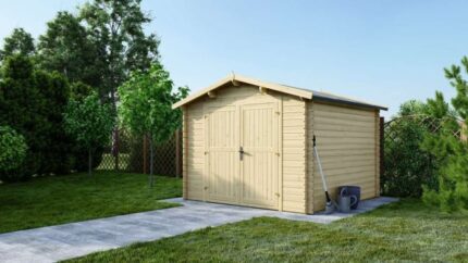 Abri de jardin en bois - 9m2 - 3x3m - Ep. 28mm - Couleur: naturel - DOM531 - ALTANKA