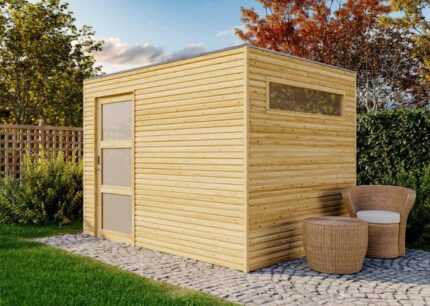 Cabane à outils QBS (en option avec toit) Alpholz, 3x2.1m dim. ext. (cas échéant incl. débord de toit) imprégné en autoclave, 28mm, 6,3m²