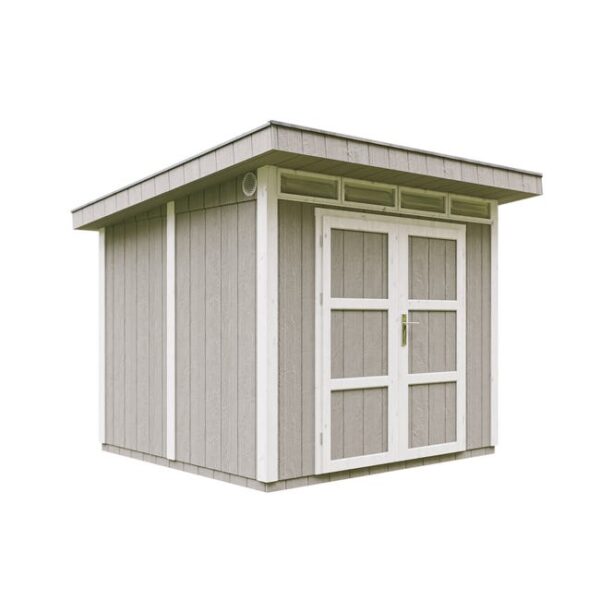 Abri de jardin à base de bois en panneaux LP SmartSide 6 m² - avec sol et tuiles bitumineuses L294xL279xH237 cm - Timbela M903A - tundra grey