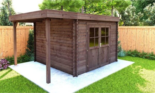 Abri de jardin TOUSCHALETS JONZAC 9 APPENTIS bois traité autoclave 393x280cm ép 28mm