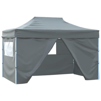 Tonnelle de jardin | Tente de réception pliable avec 4 parois 3x4 m Acier Anthracite CFW63817